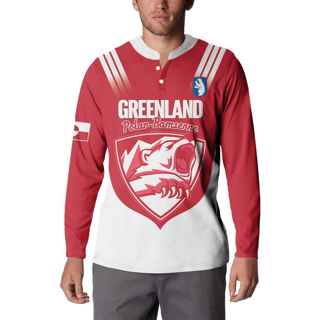 Custom Greenland Football Button Sweatshirt Come On Polar-Bamserne