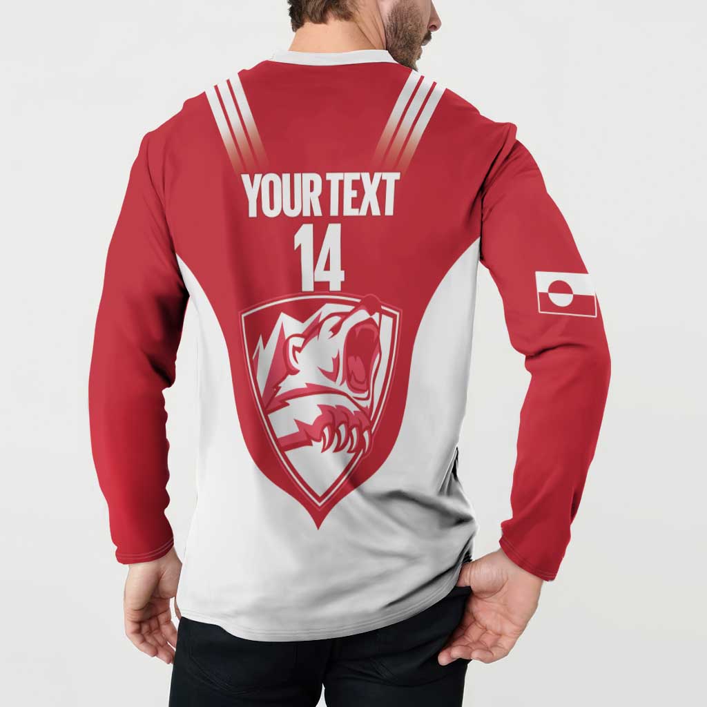 Custom Greenland Football Button Sweatshirt Come On Polar-Bamserne