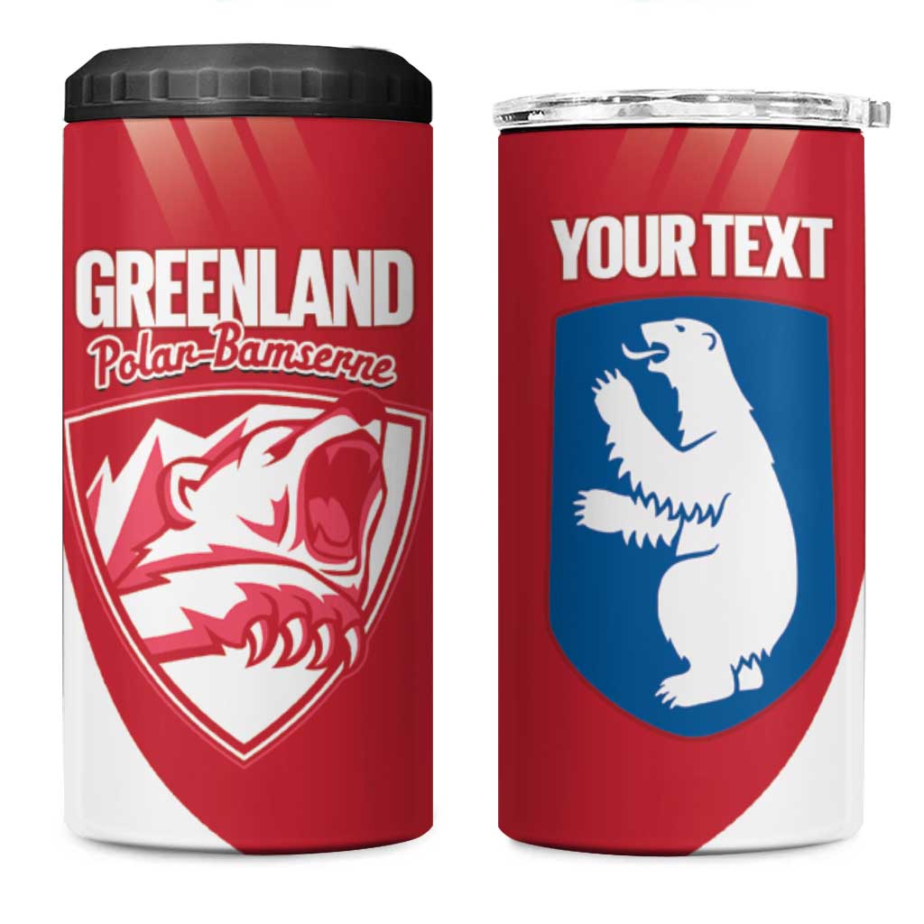 Custom Greenland Football 4 in 1 Can Cooler Tumbler Come On Polar-Bamserne