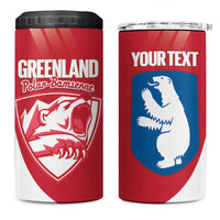 Custom Greenland Football 4 in 1 Can Cooler Tumbler Come On Polar-Bamserne