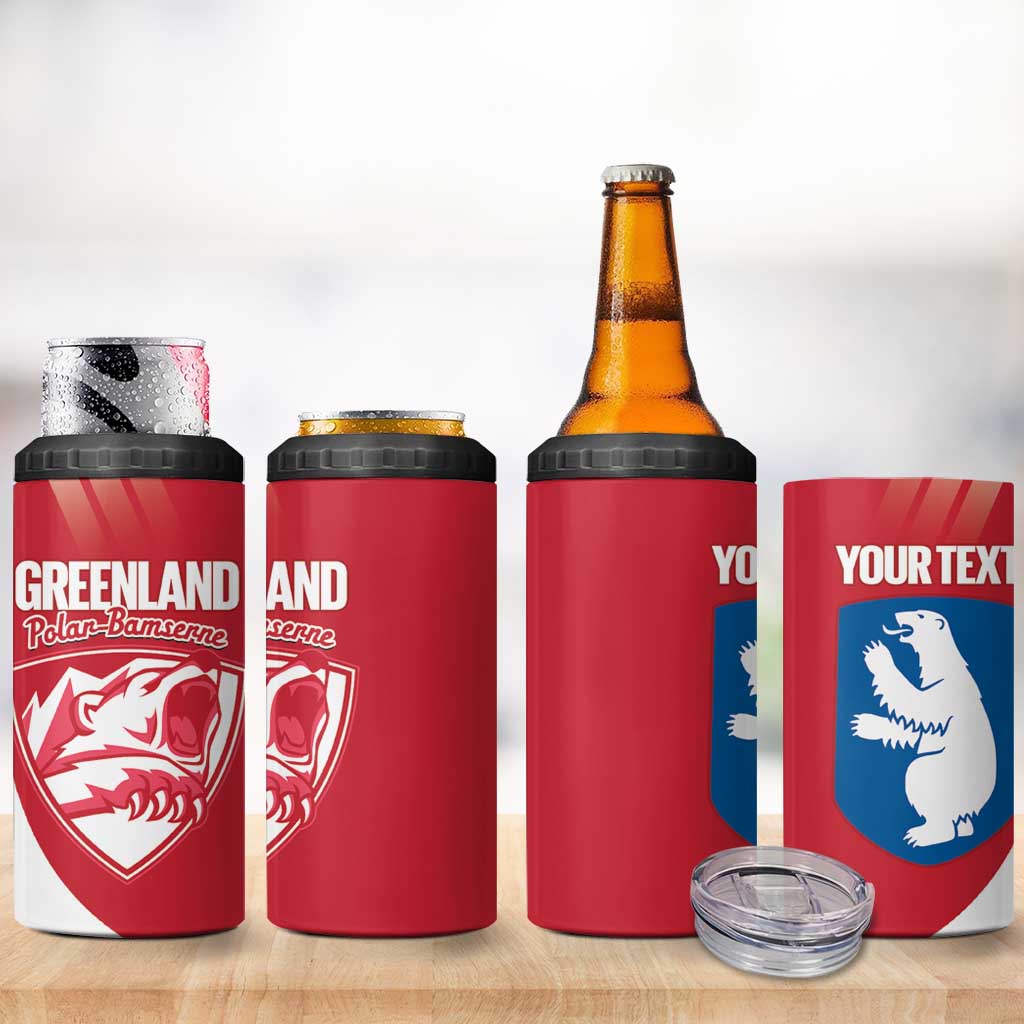 Custom Greenland Football 4 in 1 Can Cooler Tumbler Come On Polar-Bamserne