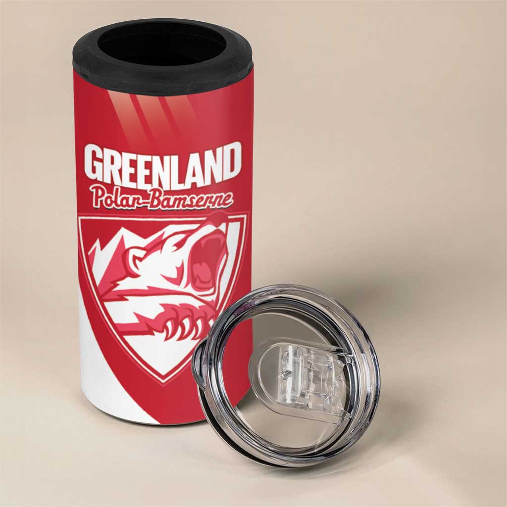 Custom Greenland Football 4 in 1 Can Cooler Tumbler Come On Polar-Bamserne