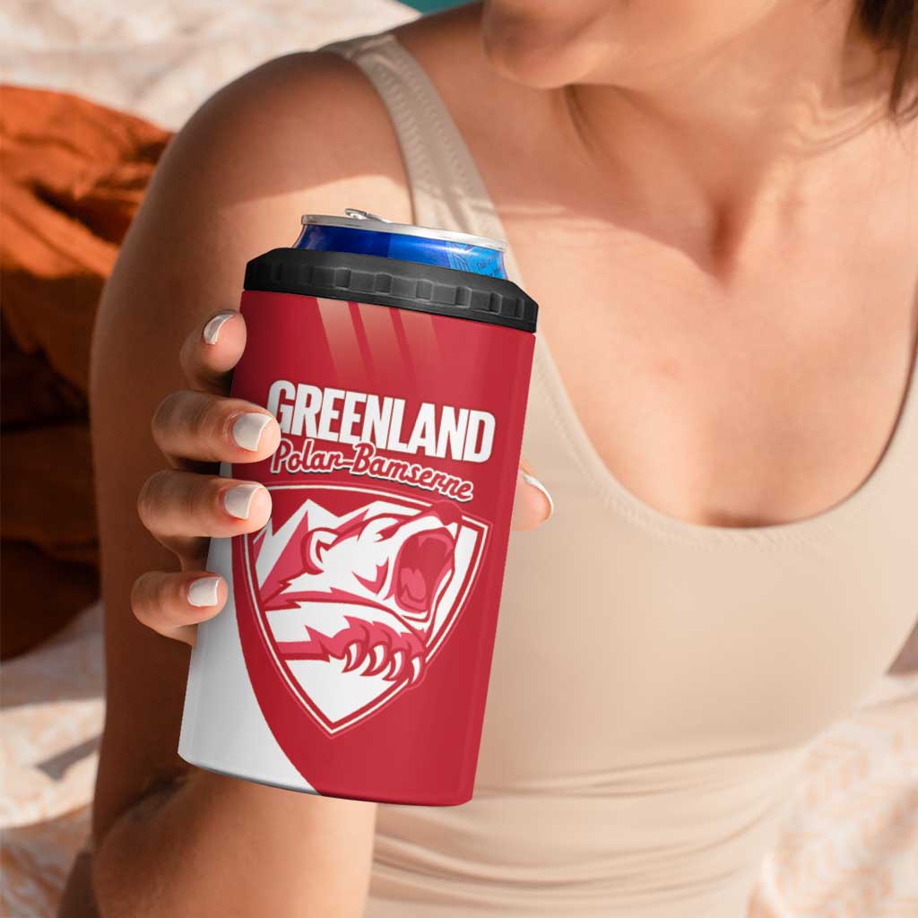 Custom Greenland Football 4 in 1 Can Cooler Tumbler Come On Polar-Bamserne