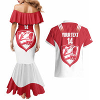 Custom Greenland Football Couples Matching Mermaid Dress and Hawaiian Shirt Come On Polar-Bamserne