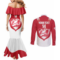 Custom Greenland Football Couples Matching Mermaid Dress and Long Sleeve Button Shirt Come On Polar-Bamserne