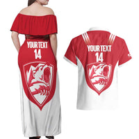 Custom Greenland Football Couples Matching Off Shoulder Maxi Dress and Hawaiian Shirt Come On Polar-Bamserne