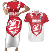 Custom Greenland Football Couples Matching Short Sleeve Bodycon Dress and Hawaiian Shirt Come On Polar-Bamserne