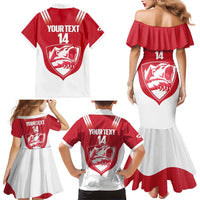 Custom Greenland Football Family Matching Mermaid Dress and Hawaiian Shirt Come On Polar-Bamserne
