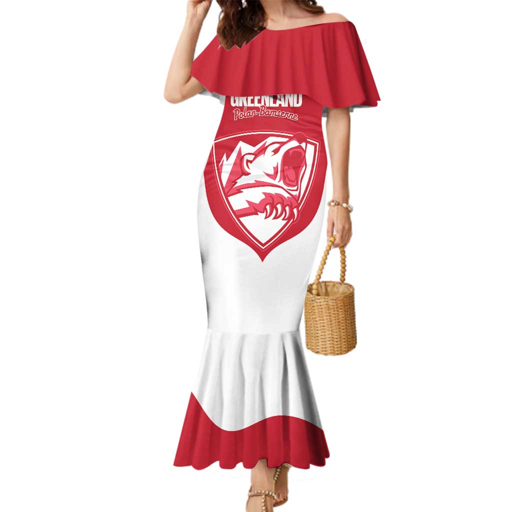 Custom Greenland Football Family Matching Mermaid Dress and Hawaiian Shirt Come On Polar-Bamserne