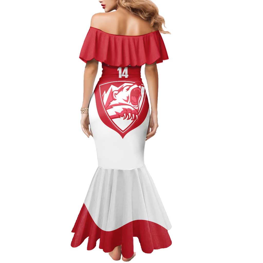 Custom Greenland Football Family Matching Mermaid Dress and Hawaiian Shirt Come On Polar-Bamserne