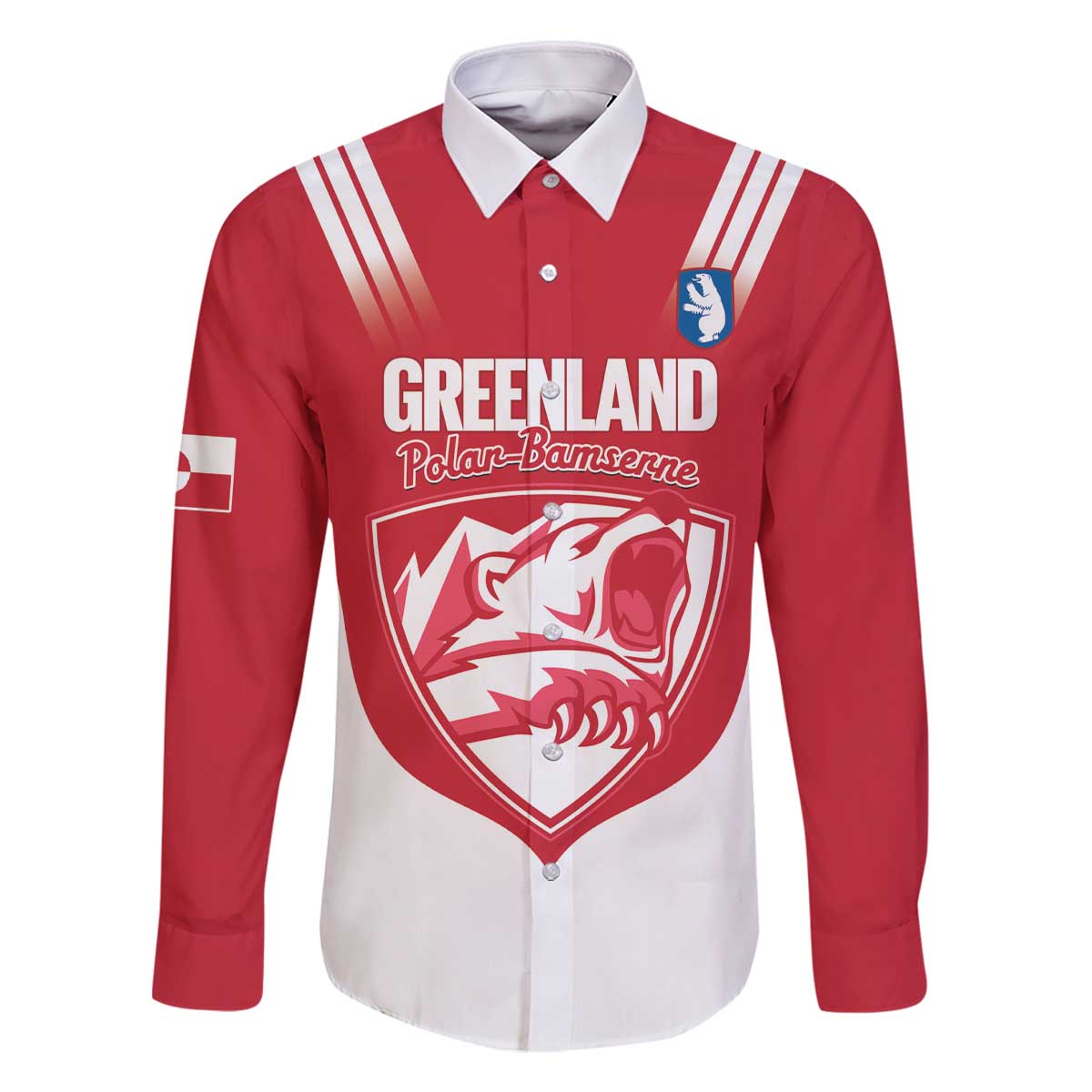 Custom Greenland Football Family Matching Off The Shoulder Long Sleeve Dress and Hawaiian Shirt Come On Polar-Bamserne