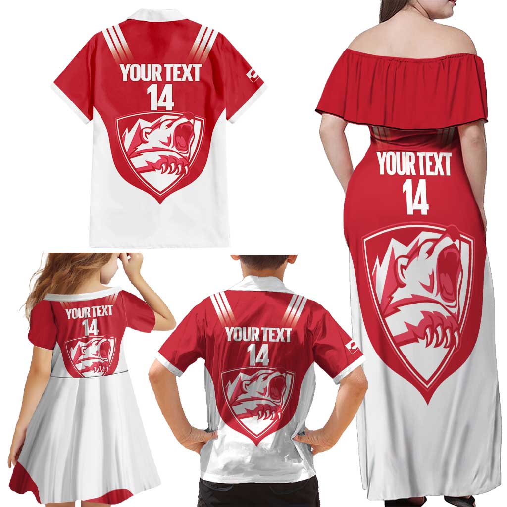 Custom Greenland Football Family Matching Off Shoulder Maxi Dress and Hawaiian Shirt Come On Polar-Bamserne