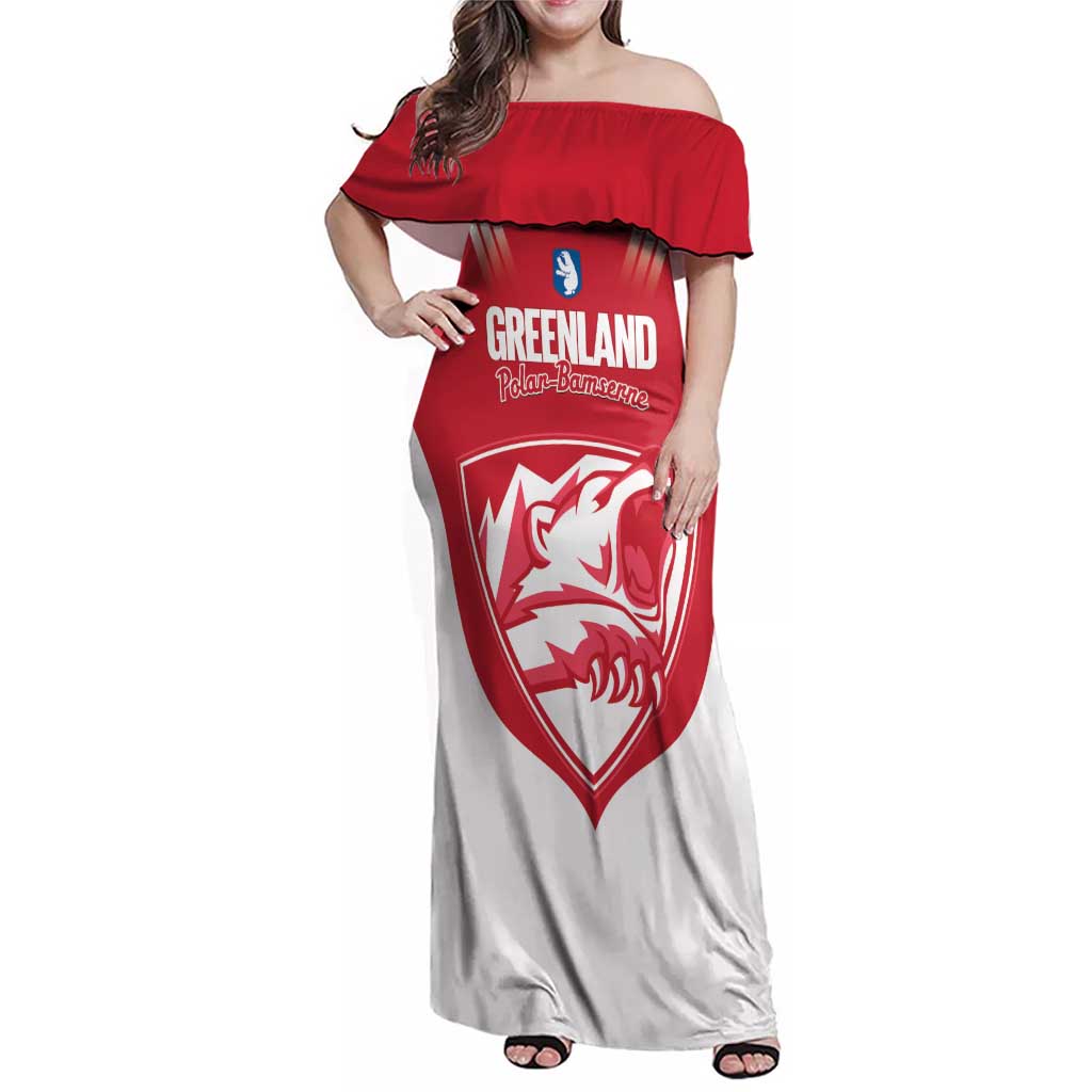 Custom Greenland Football Family Matching Off Shoulder Maxi Dress and Hawaiian Shirt Come On Polar-Bamserne