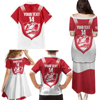 Custom Greenland Football Family Matching Puletasi and Hawaiian Shirt Come On Polar-Bamserne