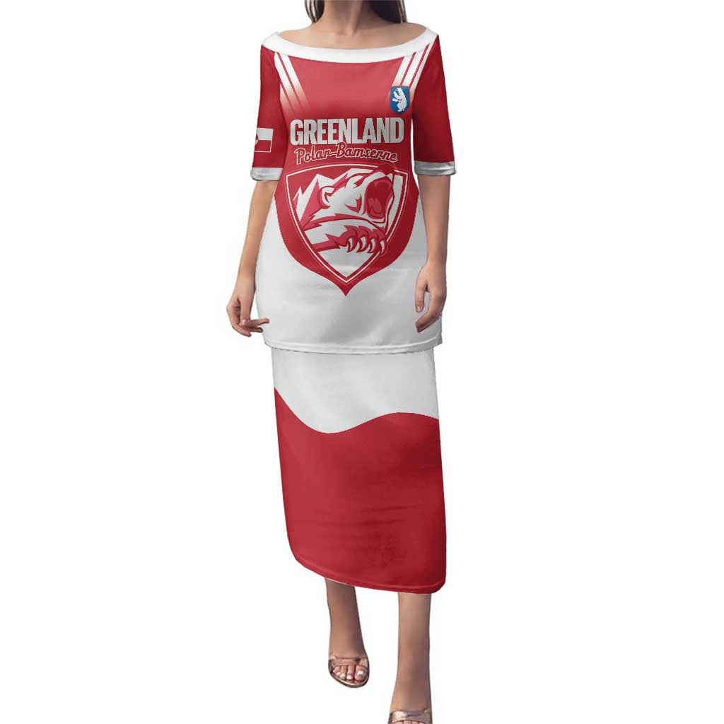 Custom Greenland Football Family Matching Puletasi and Hawaiian Shirt Come On Polar-Bamserne