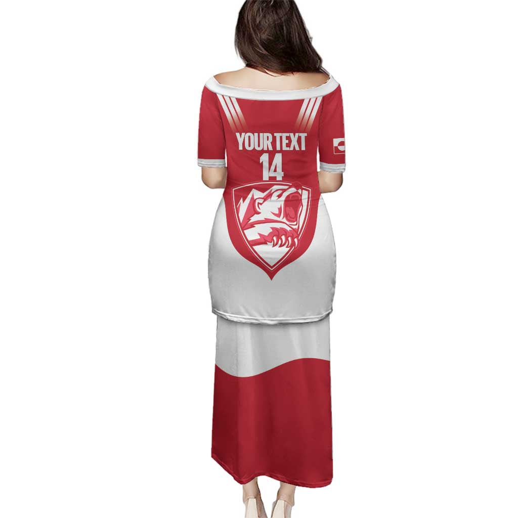 Custom Greenland Football Family Matching Puletasi and Hawaiian Shirt Come On Polar-Bamserne