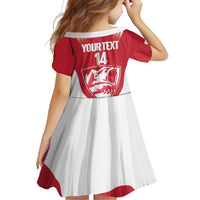 Custom Greenland Football Family Matching Short Sleeve Bodycon Dress and Hawaiian Shirt Come On Polar-Bamserne