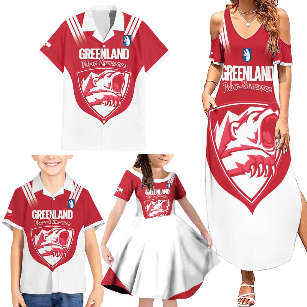 Custom Greenland Football Family Matching Summer Maxi Dress and Hawaiian Shirt Come On Polar-Bamserne