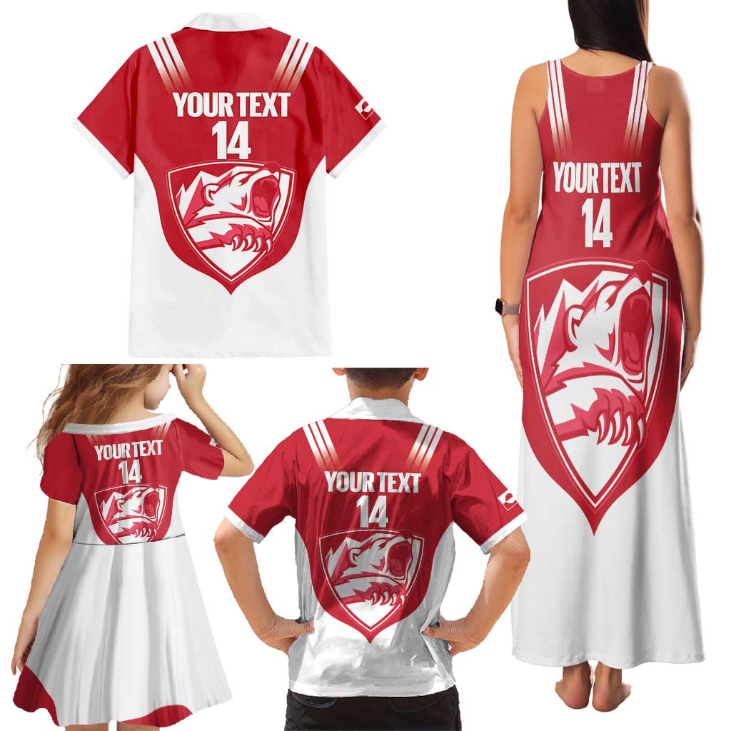 Custom Greenland Football Family Matching Tank Maxi Dress and Hawaiian Shirt Come On Polar-Bamserne