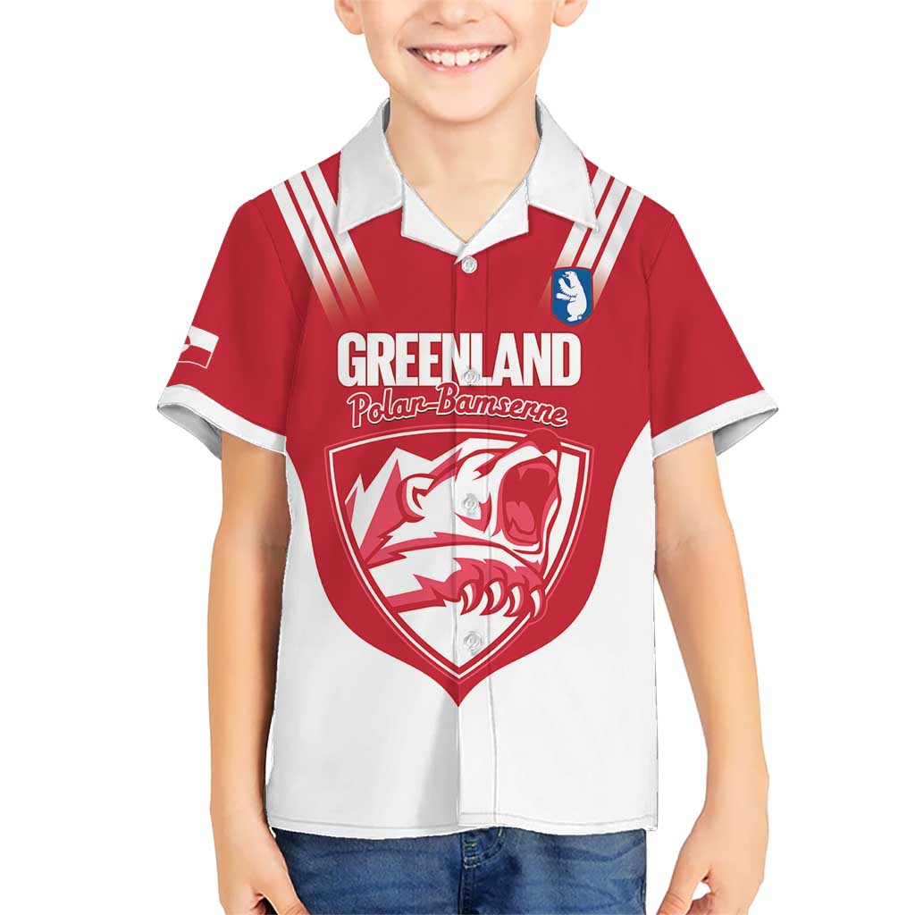 Custom Greenland Football Kid Hawaiian Shirt Come On Polar-Bamserne