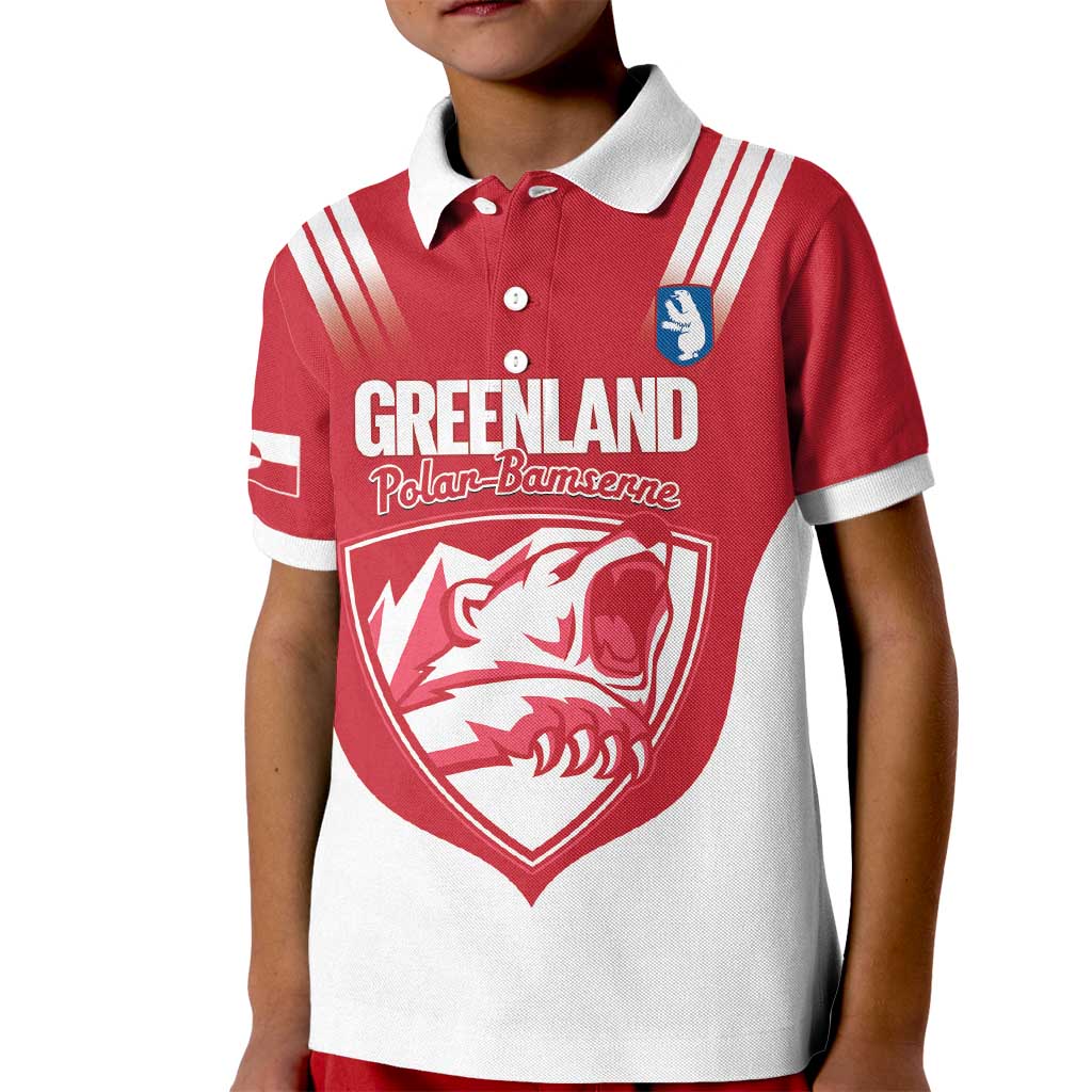 Custom Greenland Football Kid Polo Shirt Come On Polar-Bamserne
