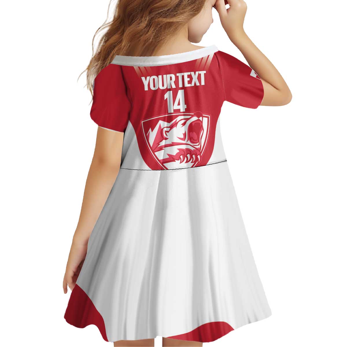 Custom Greenland Football Kid Short Sleeve Dress Come On Polar-Bamserne