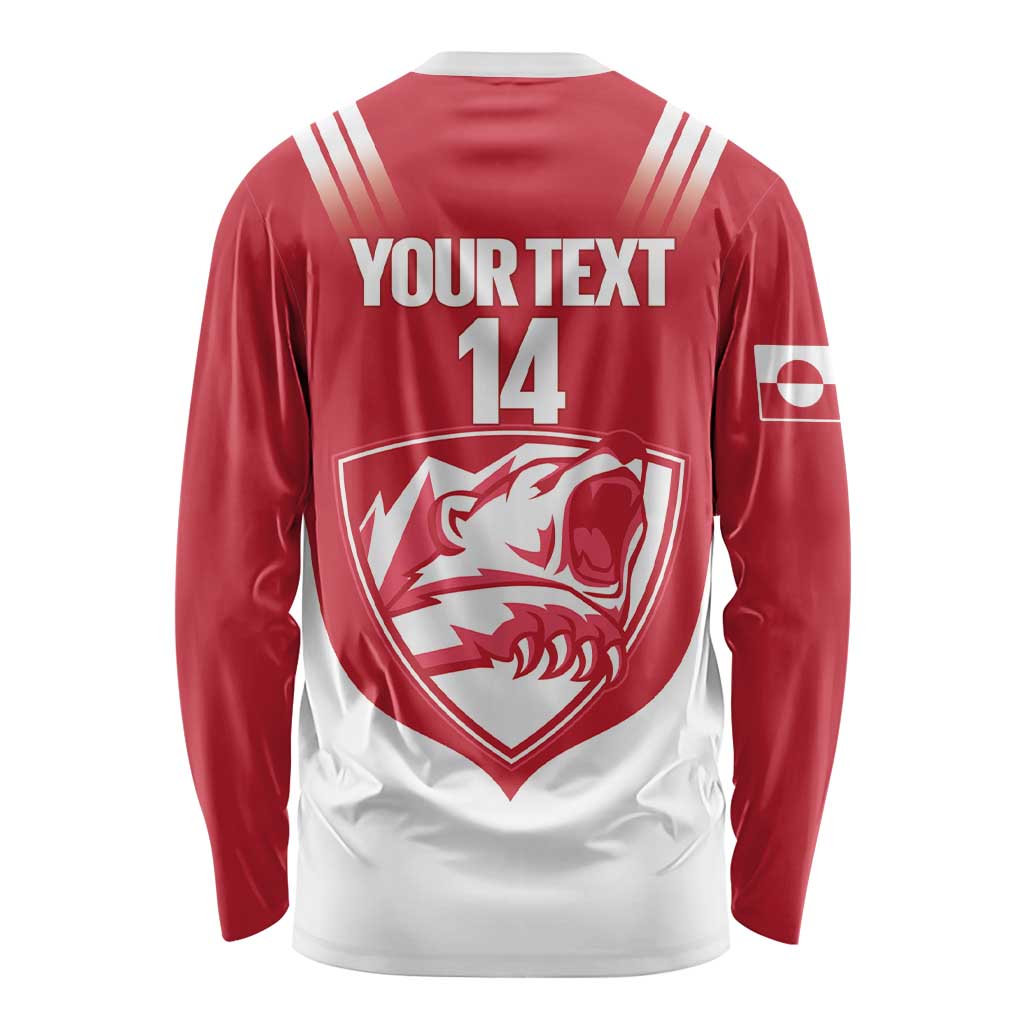 Custom Greenland Football Long Sleeve Shirt Come On Polar-Bamserne