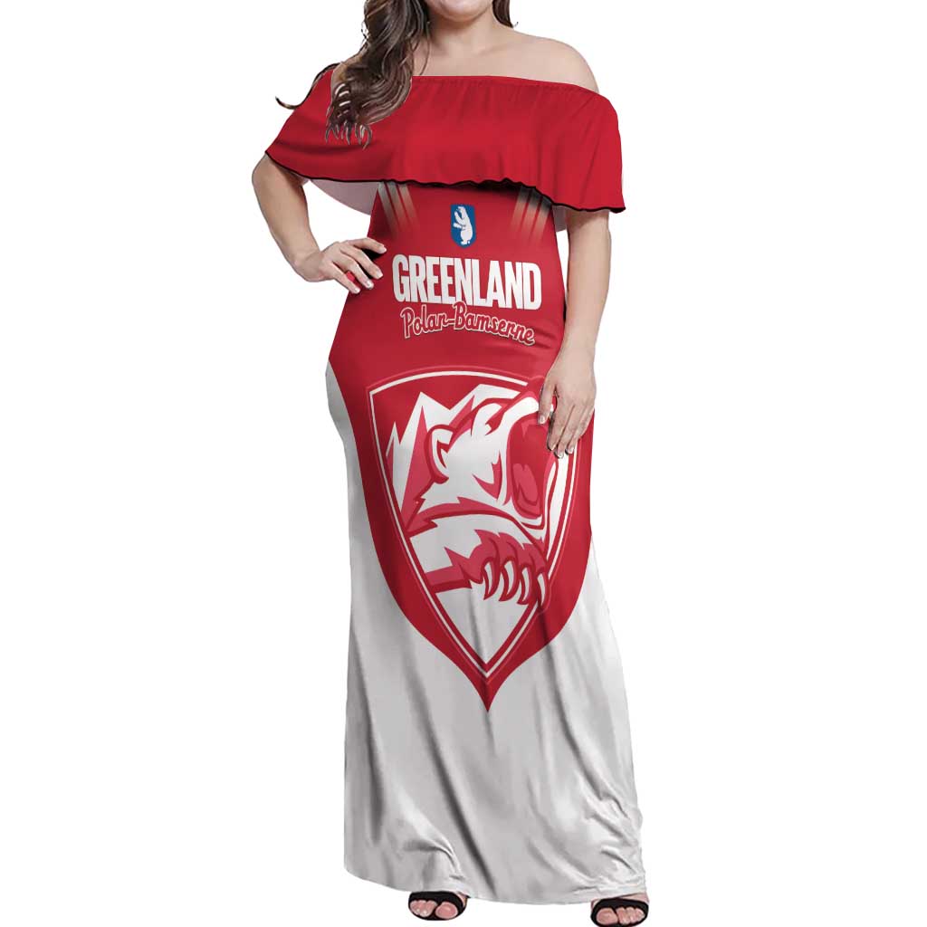 Custom Greenland Football Off Shoulder Maxi Dress Come On Polar-Bamserne