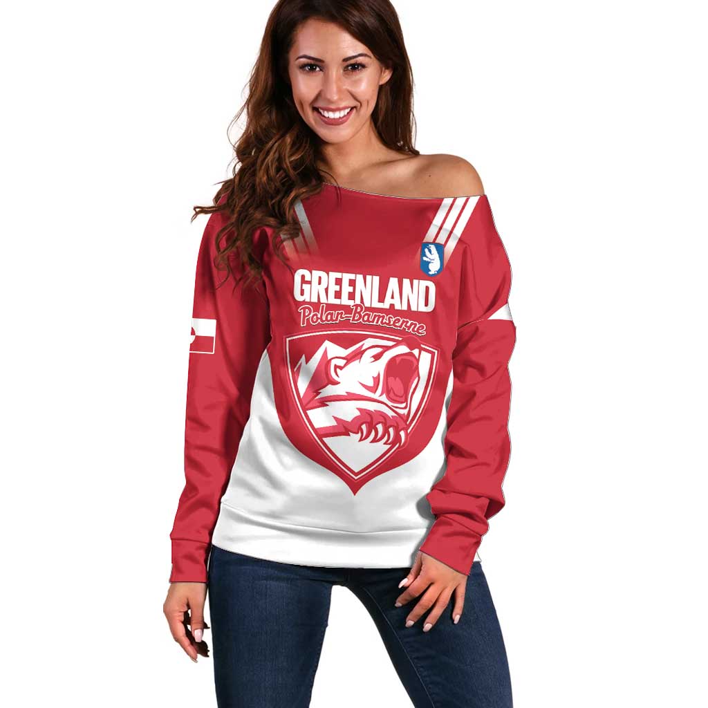 Custom Greenland Football Off Shoulder Sweater Come On Polar-Bamserne