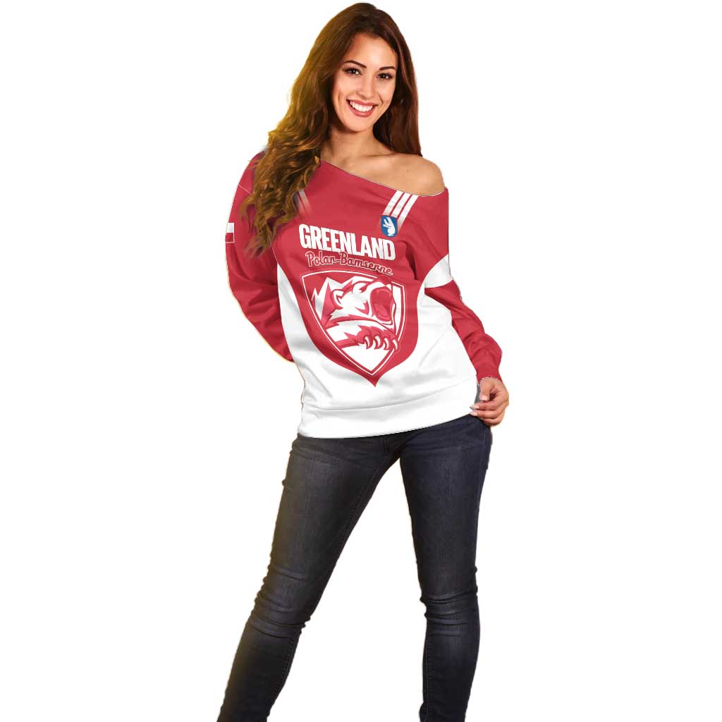 Custom Greenland Football Off Shoulder Sweater Come On Polar-Bamserne