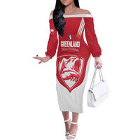 Custom Greenland Football Off The Shoulder Long Sleeve Dress Come On Polar-Bamserne