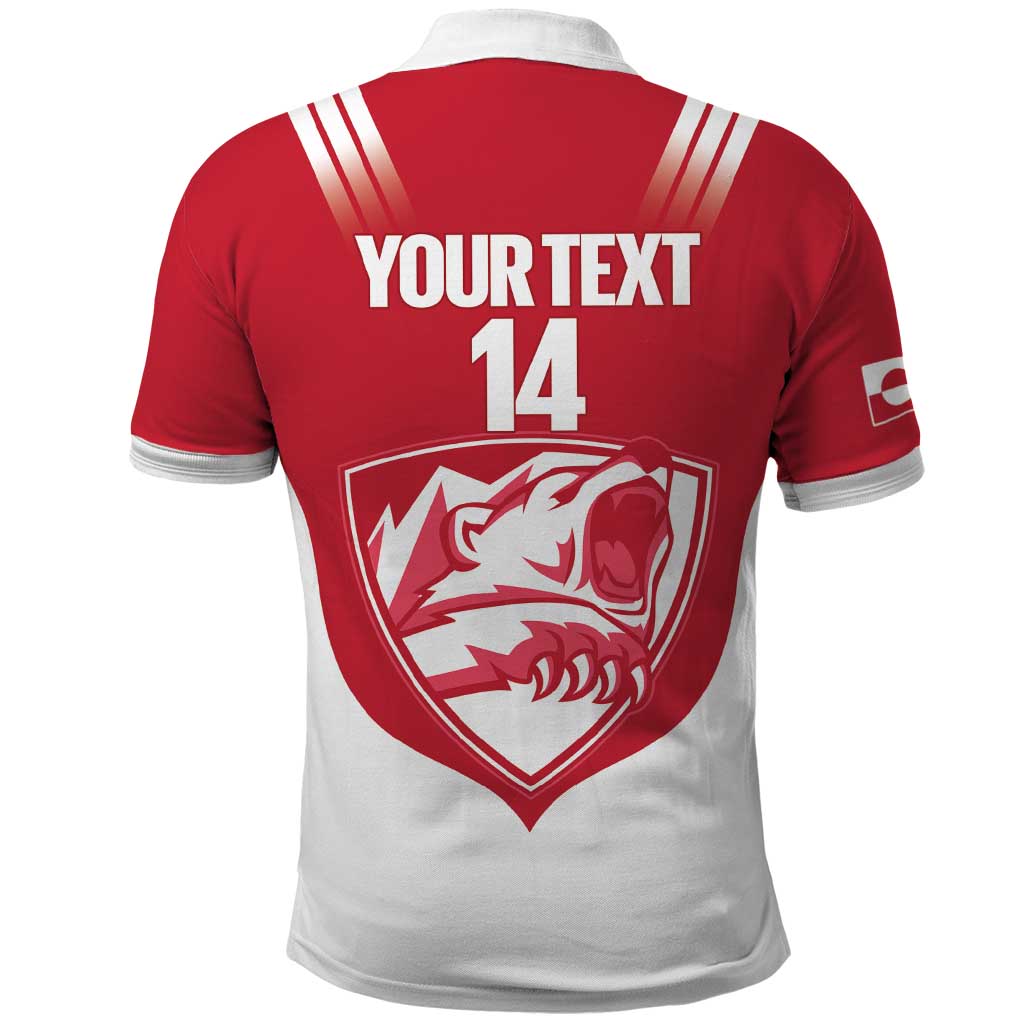 Custom Greenland Football Polo Shirt Come On Polar-Bamserne