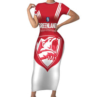 Custom Greenland Football Short Sleeve Bodycon Dress Come On Polar-Bamserne