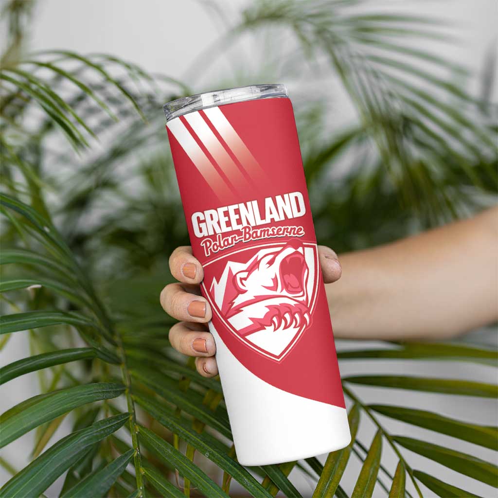 Custom Greenland Football Skinny Tumbler Come On Polar-Bamserne
