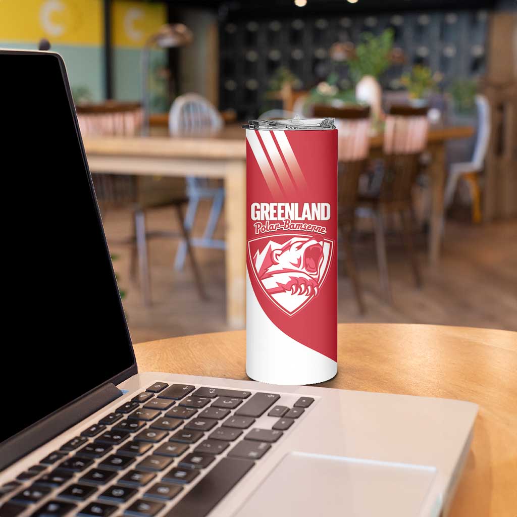 Custom Greenland Football Skinny Tumbler Come On Polar-Bamserne