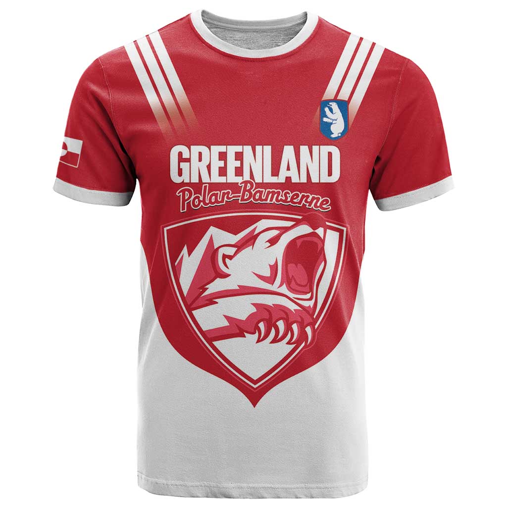 Custom Greenland Football T Shirt Come On Polar-Bamserne