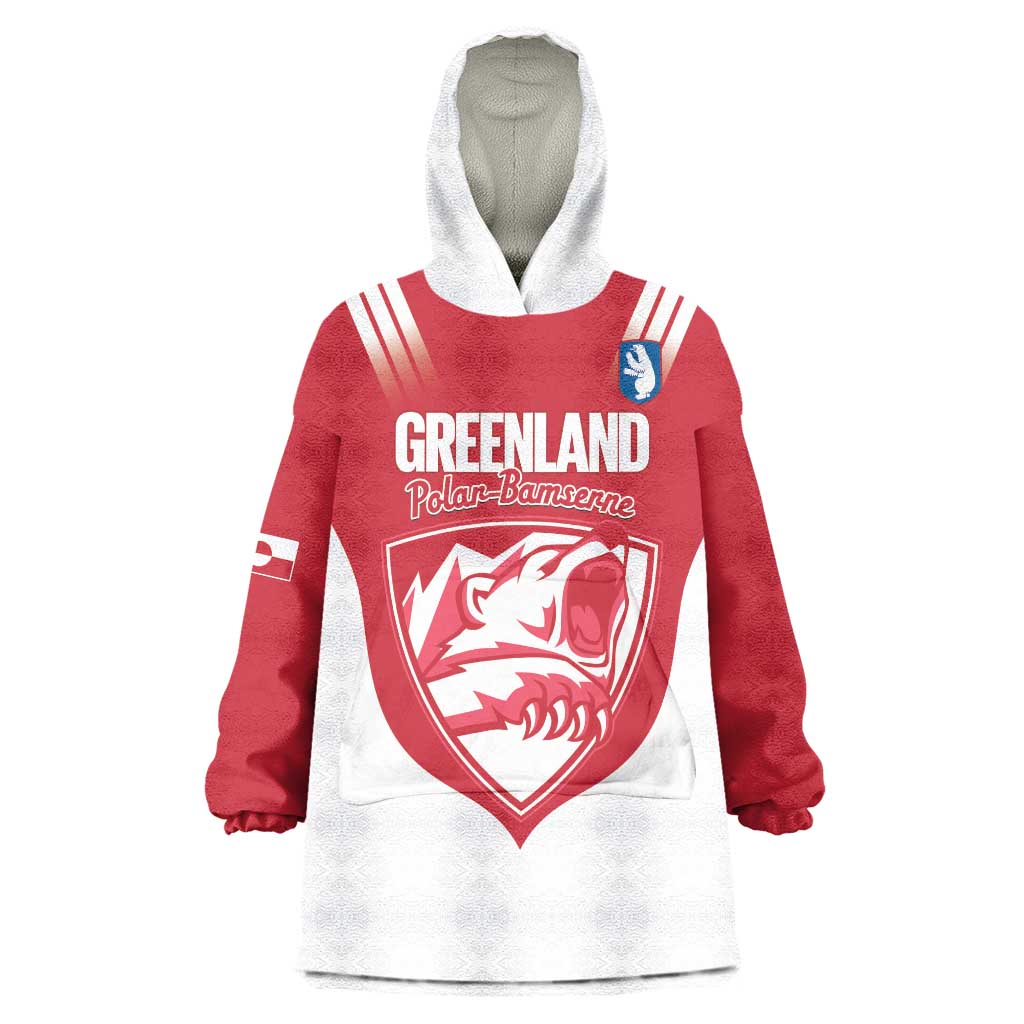 Custom Greenland Football Wearable Blanket Hoodie Come On Polar-Bamserne