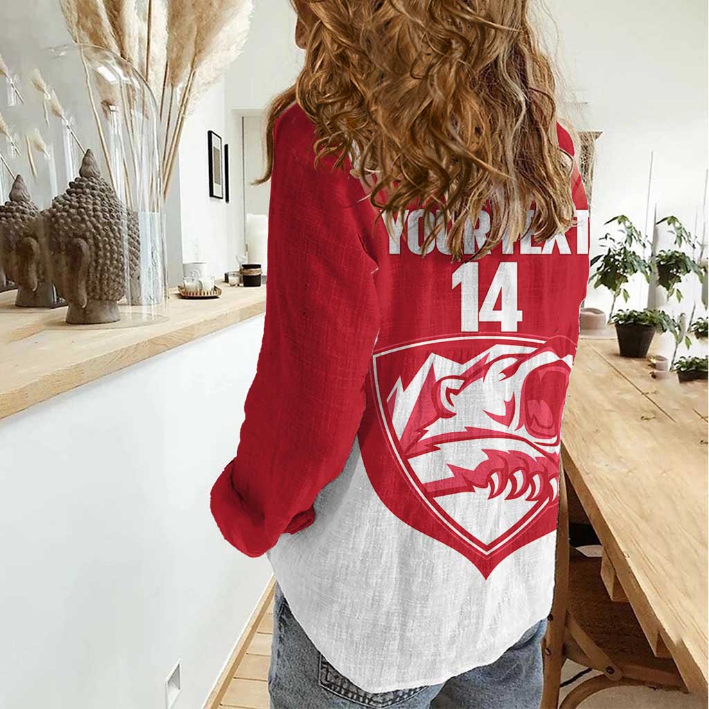Custom Greenland Football Women Casual Shirt Come On Polar-Bamserne