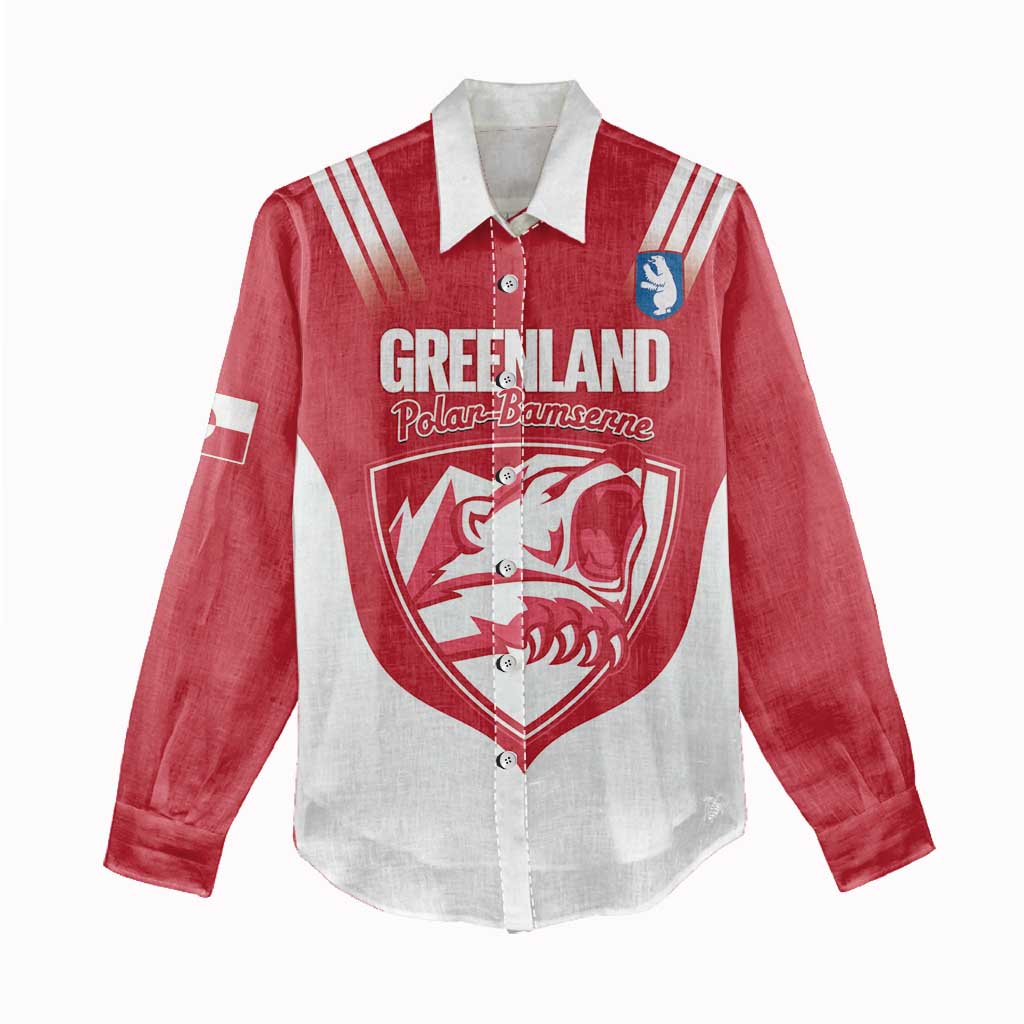 Custom Greenland Football Women Casual Shirt Come On Polar-Bamserne