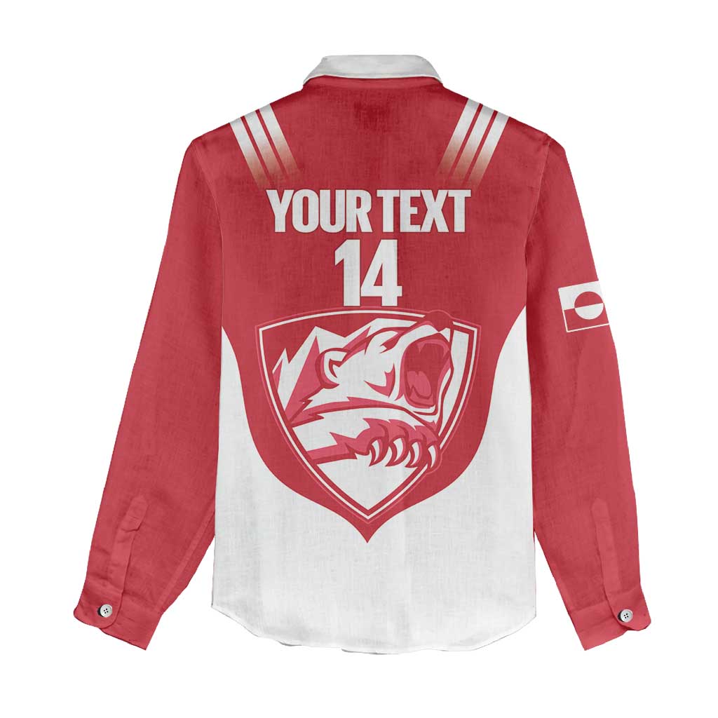 Custom Greenland Football Women Casual Shirt Come On Polar-Bamserne