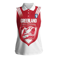 Custom Greenland Football Women Sleeveless Polo Shirt Come On Polar-Bamserne