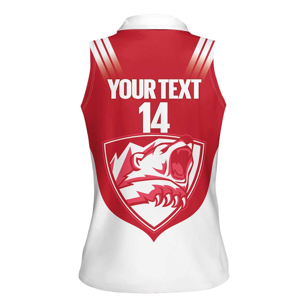 Custom Greenland Football Women Sleeveless Polo Shirt Come On Polar-Bamserne