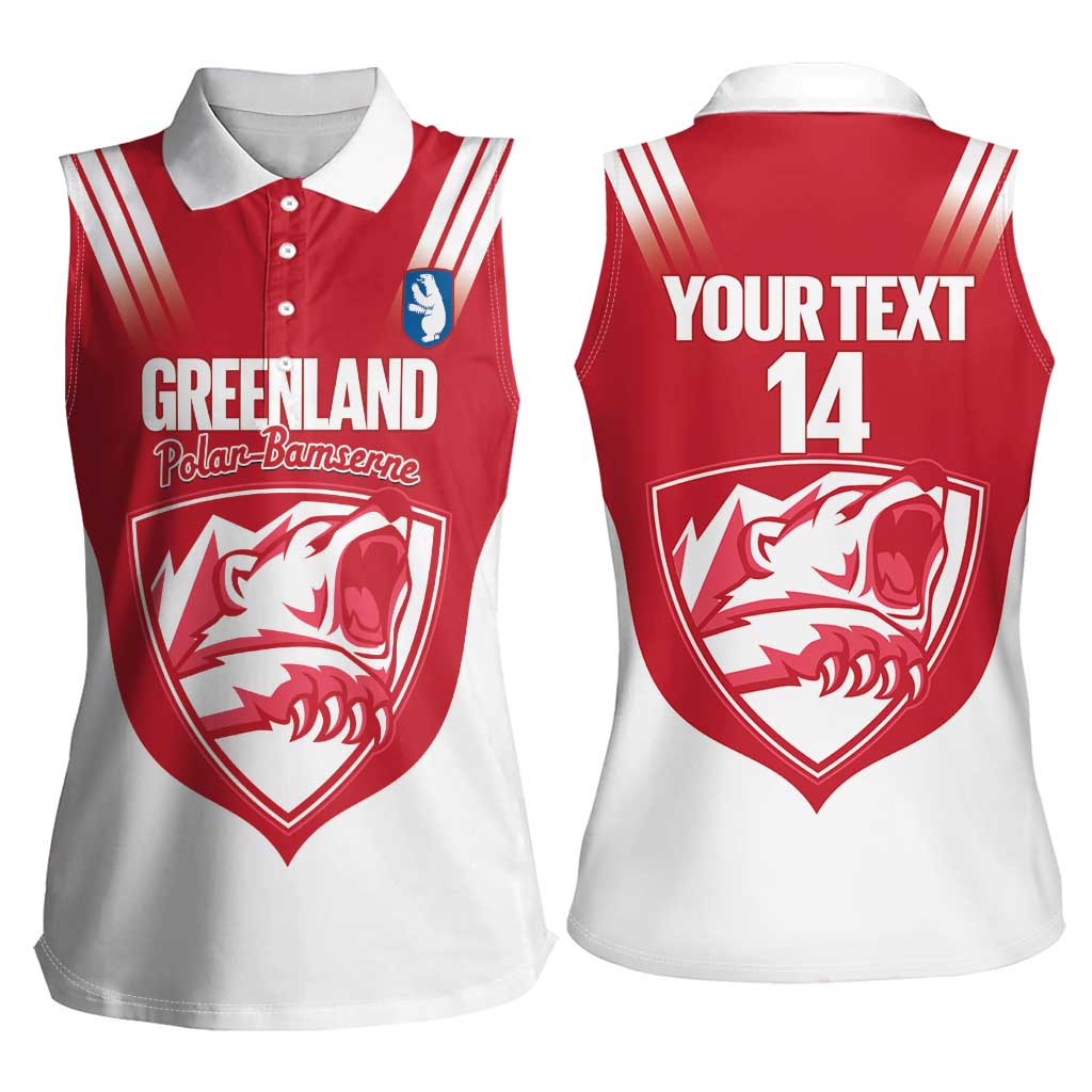 Custom Greenland Football Women Sleeveless Polo Shirt Come On Polar-Bamserne