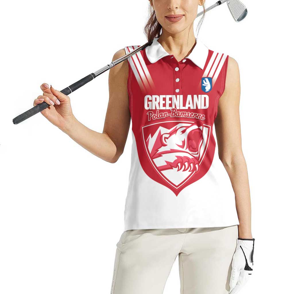 Custom Greenland Football Women Sleeveless Polo Shirt Come On Polar-Bamserne
