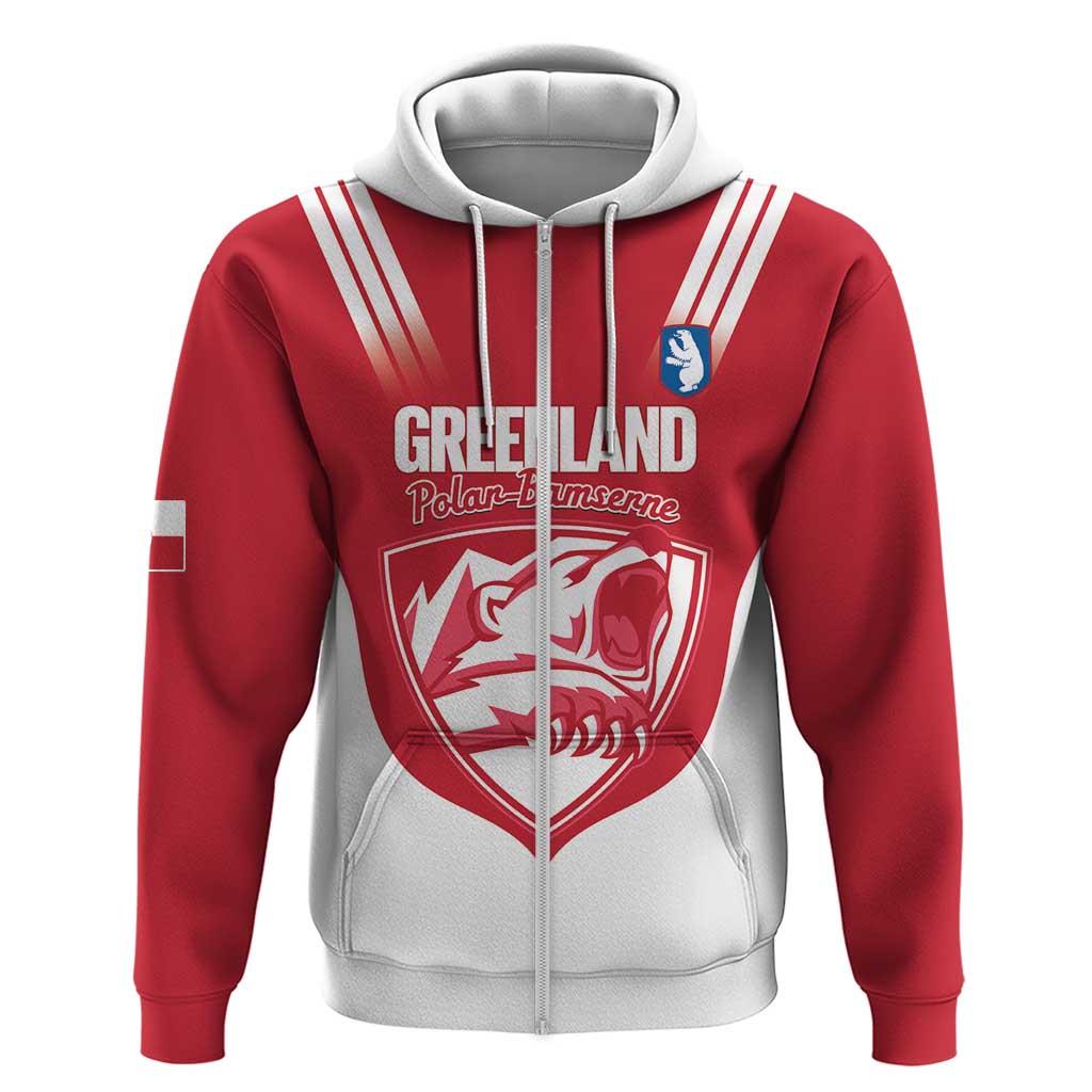 Custom Greenland Football Zip Hoodie Come On Polar-Bamserne
