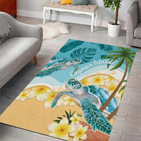 Cayman Islands Area Rug Sea Turtle Plumeria Tropical Vibes