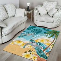 Cayman Islands Area Rug Sea Turtle Plumeria Tropical Vibes