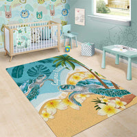 Cayman Islands Area Rug Sea Turtle Plumeria Tropical Vibes