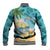 Cayman Islands Baseball Jacket Sea Turtle Plumeria Tropical Vibes