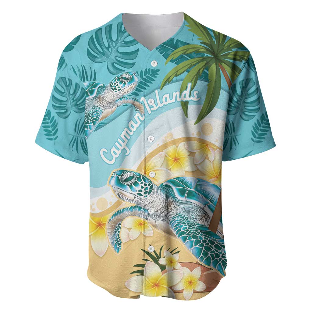 Cayman Islands Baseball Jersey Sea Turtle Plumeria Tropical Vibes